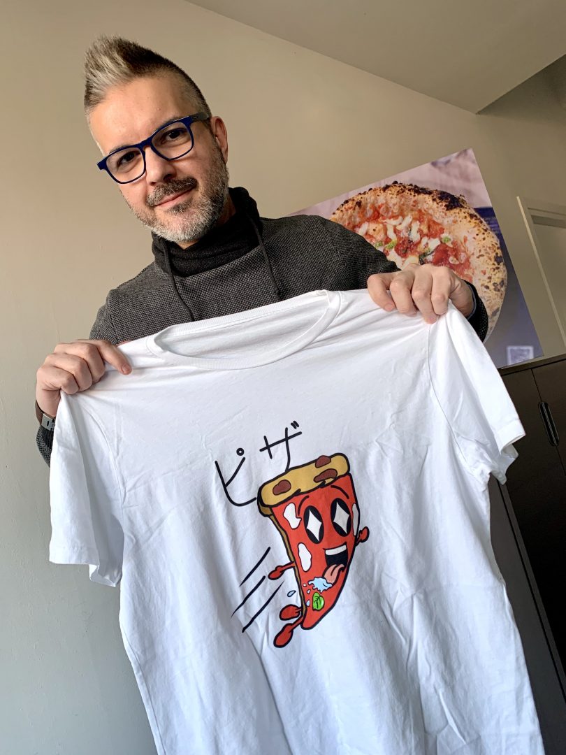 Maglietta con Pizza in giapponese Garage Pizza