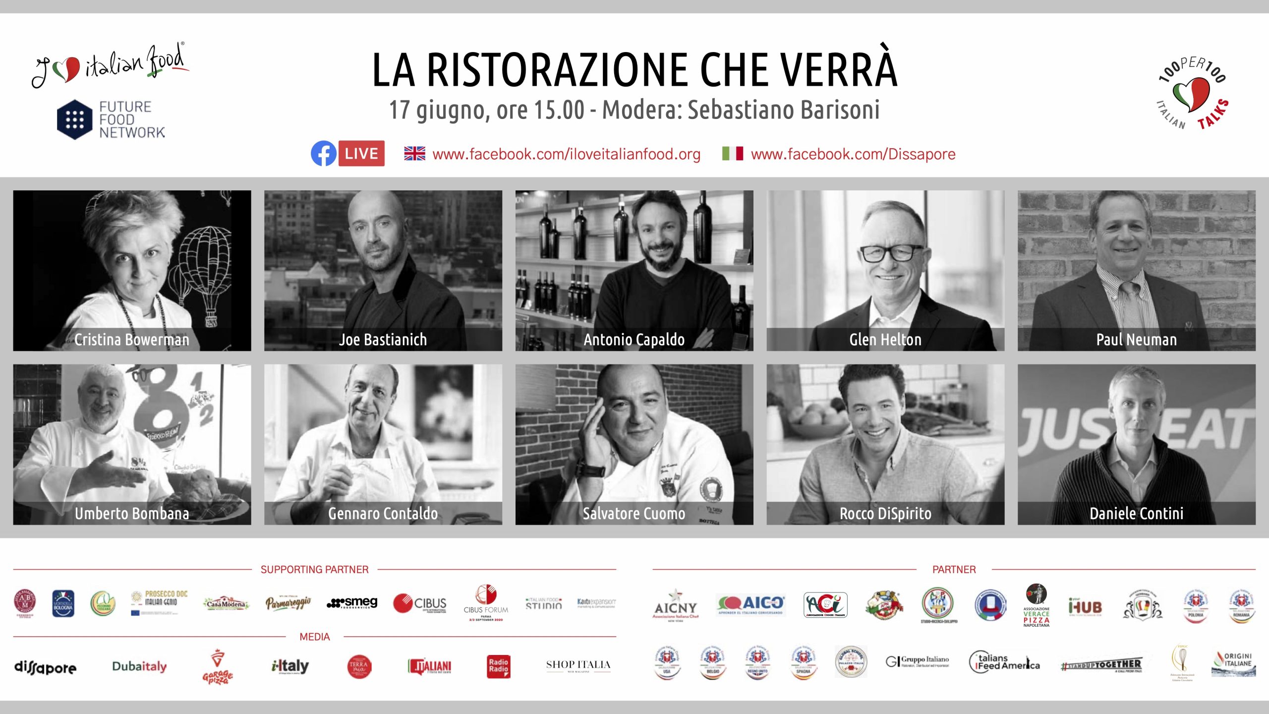 La ristorazione che verrà: il 17 giugno in diretta con 100per100 Italian Talks
