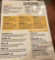 Menu (Pizzeria Il Gambero d'Oro, Gaggiano, Milano)